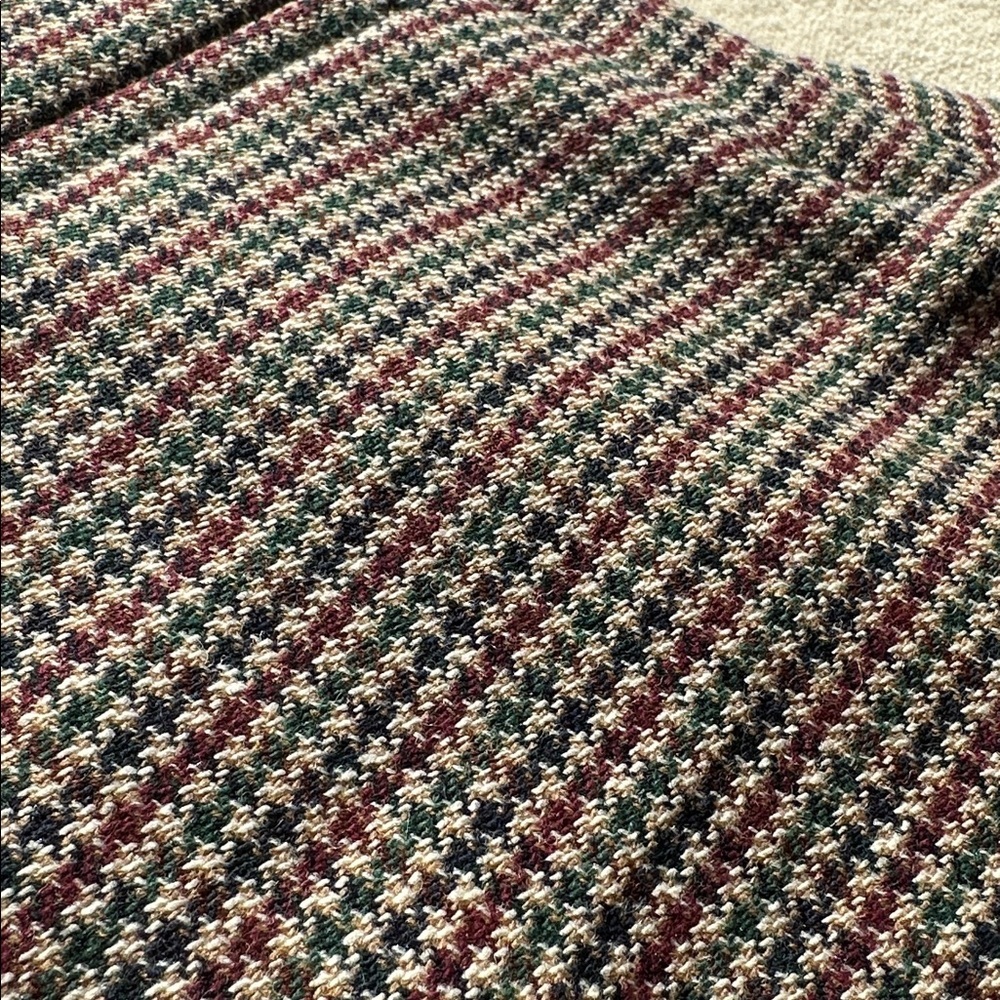 Sandro High Waist Houndstooth Shorts Brown Red Green 36 - Picture 7 of 8